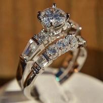 Nobility Luxurious Color Imitated Aaa Zircon Crystal Women Diamonds Finger Ring Sets Engagement Bridal Gathering Bridal Jewelry Gathering Gathering 6