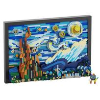LULUFUN Starry Night Van Gogh Block Set Toy Building Set Starry Night Interior Decoration Art Painting Adult Birthday Christmas Gift