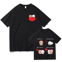 Cute Panda Bear Bubu Dudu T-shirts Fun Love Power Tshirt Sweet Couple Women Men Tees Creative Short Sleeve  Clothes S įvairiaspalvis