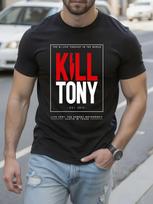 Kill Tony Graphic Tshirt - Black Tee with Red Kill Tony T... S įvairiaspalvis