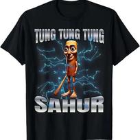 Tung Tung Tung Sahur Meme Graphic Tee Funny Unisex Shirt S įvairiaspalvis