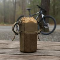 Bike Handlebar Water Bottle Bag MultiFunctional Biking Carrier WearResistant Coyote Brown