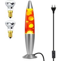 Lampe à lave fusée rétro Magma 35 cm - rouge - 2 ampoules R39 25W incluses raudona