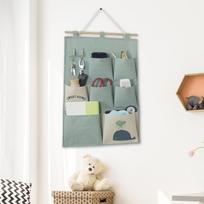 Storage Bag Hanging on The Door Closet Organizer Sundries Toys Multi Pockets žalia