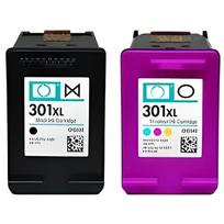Pakuotė 2 suderinamų HP 301 XL kasečių - DESKJET 1050 - 1 juoda ir 1 spalvota
