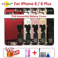 Back Full Housing For iPhone 8 8 Plus Full Assembly Battery Cover Door Middle Frame Chassis With Flex Cable Phone Repair Parts 8G Black with CE