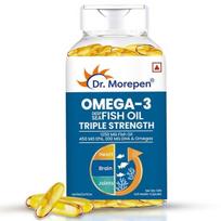 Dr. Morepen Omega-3 Fish Oil (60 Capsules) | 1250mg Triple Strength Fish Oil Softgel Capsules (450mg EPA & 300mg DHA) | For Joint & Heart Health