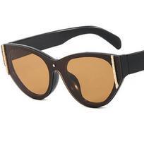 Fashion Sunglasses Personality Sun Glasses Anti-UV Spectacles Women Rimless Eyeglasses Cat Eye Ornamental Simplity Google as picture ruda