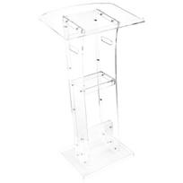 Podium Stand 43 in Portable Acrylic Lectern Storage Wide Reading Surface