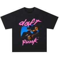 Daft Punk T-Shirt Men's and Women's Short Sleeve Retro Metal Band Y2k Tops Luxury Brand T-shirt Summer Men Clothing Streetwear S įvairiaspalvis