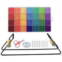 Metal Bead Loom Kit Includes Extra Wide Loom Thread Needles Beads Knitter DIY Jewelry Making Kit for DIY Jewelry Making Kit No Bead