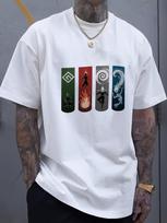 Avatar: The Last Airbender Four Elements Graphic T-Shirt for Men - Fire S įvairiaspalvis