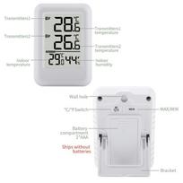 Digital Hygrometer Thermometers Temperature Humidity Monitor with 2 Sensors CHINA