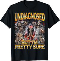 Undiagnosed ADHD - Edgy Skeleton Hard Skeleton Meme T-Shirt S įvairiaspalvis