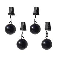 4 pcs Gravity Ball Curtain Weight Ball with Clip Windproof Table Cloth Weights Durable Rustproof Curtain Weights Table Cover (as the picture,2.2cm)