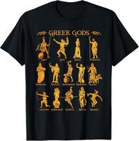 Greek Gods: Ancient Deities Myth Funny Cotton Tee S įvairiaspalvis