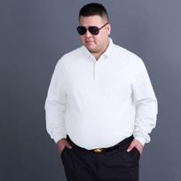 8XL Super Didelio Dydžio Vyriški Kasdieniai Marškiniai Be Kišenių Atvartu Ilgomis Rankovėmis Viengubos Krūtinės Darbo Verslo Formalūs Socialiniai Polo Marškiniai M balta