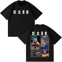 Rapper Kaze R New Fashion Album Print T-shirt Men Women Casual T-shirt Short-sleeved Cotton Hip-hop Punk Oversized T-shirts Tops 4XL