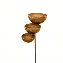 Decorative Garden Stake With Antique Bronze Bowls Animal Drinking Fountains For Feeding Birds And Collecting Rainwater 1