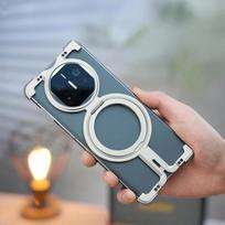 Oatsbasf for Huawei mate X2/X3/X5/X6 Phone Case with 360° Rotatable Stand Slim Metal Frameless Magnetic Protective Cover Bumper For Huawei mate X2&aluminum