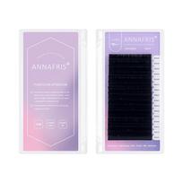 ANNAFRIS 0,12 mm Individualios rusiškos apimties blakstienos C CC D natūralios dirbtinės blakstienos Mink Classic Eyelash Lash Extension Cilia 0.12mm C 8mm juoda
