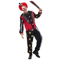 Suaugusiųjų baisus kruvinas skeletas Klounas Helovino kostiumas Vyrams Blogas Siaubo Klounas Pasipuošti Vakarėlis Karnavalas Cosplay M juoda