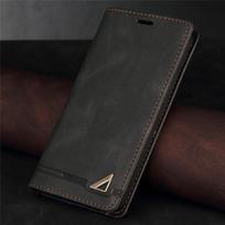 Atverčiamas odinis telefono dėklas, skirtas Xiaomi Mi 11 Poco F3 X3 Nfc 10t 10 Redmi K40 Note 10 10s 9s 9 8 7 Pro Max 9t 8a 7a magnetinė piniginė For Mi 9 Lite (CC9) juoda