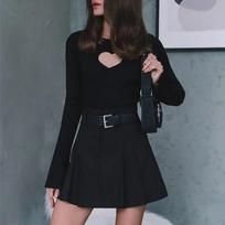 Elegant Sexy Slim Solid Color O-neck Lady Pullover Casual Women Tops Fashion Long Sleeve Hole Love Hollow Knitted Sweater 30174 S juoda