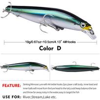 Long-distance Submerged Mino Road Sub-bait 10.5cm 19g Plastic Hard Bait Slow Sinking Road Sub-false Bait Bionic Bait 10.5 cm/19 g