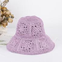 Women Straw Hats Crochet Hat Bucket Hat Uv Protection Sun Visor Beach Hats Women Visors Foldable Female Women Summer Sun Hat 56-58cm levanda