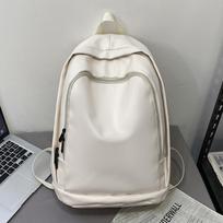 PU School Bag Female College Student Backpack New Large Capacity Computer Bag Backpack Skin balta