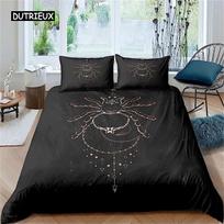 Duvet Cover Tarantula Microfiber Black Brown Spider Comforter Cover Set Insect Theme White Crawl Wild Animals for Adults Teens EU single(135x200cm)