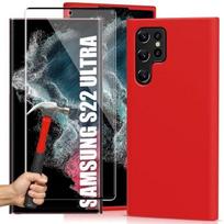 Case for Samsung Galaxy S22 Ultra - Red - Shockproof - 2 Tempered Glasses - Matte - Rigid raudona