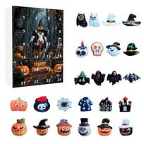 Halloween Advent Calendar 2025 24 Days Countdown Calendar with 24 Pcs Mini Dolls Collectible Figures for Boys Girls Teens Adults A black