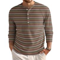 Men's Loose Casual Button Down Collar Long Sleeve Top L ruda