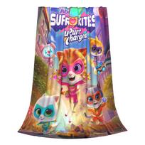 Super Kitties Cats Charged Blanket Battle Adventures Wool Awesome Warm Throw Blankets for Bed Sofa Textile Decor Couch 30x40in blue