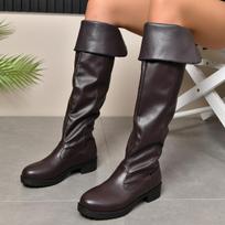 2025 New Plus Size Women's Boots Long Boots Fashion Spice Girl Wind Quack Good Wear Two Wear Boots 35 ruda