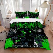 3pcs The Matrix Cyberpunk Bedding Set, Soft Polyester Duvet Cover and Pillowcases Machine Washable Seasons all suitable 36 135x200cm