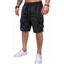 Men's Lightweight Running Gym Shorts with Multiple Pockets Cargo Style Elastic Waistband Drawstring Closure Casual Five Inch Length Shorts M juoda
