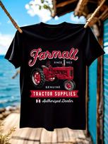 Vintažiniai Farmall traktoriaus grafikos marškinėliai - Juodi su raudonu ir „Nuo 1911“ dizainu - Sunkiosios technikos marškinėliai traktorių parodoms S įvairiaspalvis