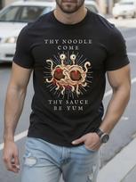 Flying Spaghetti Monster Funny Pasta Deity Graphic Tshirt... S įvairiaspalvis