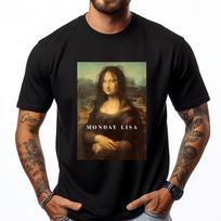 Funny Mona Funny Monday Lisa Art Graphic Shirts Man Streetwear Men Gothic Style S įvairiaspalvis