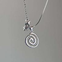 Simple Trendy Y2k Stainless Steel Star Swirl Spiral Pendant Necklace for Women Men  Gothic Punk Streetwear Casual Jewelry Gifts sidabras