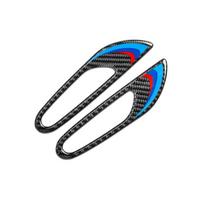 Anglies pluošto Automobilio Posūkio Signalo Žibinto Rėmelio Apdailos Dangtelio Lipdukas Išorės Apdaila BMW E60 E61 E90 E92 E93 Automobilio Aksesuarams 2pcs black