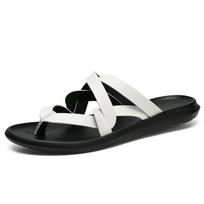 Fashion Street Style Mens Beach Sandals Outdoor Roman Slippers Comfortable Half Flats New Casual Lazy Footwear Non Slip Half Drag Slides 38 balta