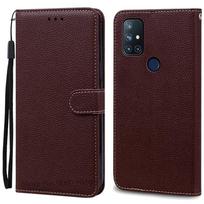 Nord N10 dėklas Oneplus Nord N10 5G dėklui Odinis atverčiamas piniginės dangtelis Oneplus Nord N10 dėklui Minkšto silikono knygos dangtelis Fundas Oneplus Nord N10 5G kava