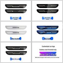 Universalus nerūdijančio plieno automobilio durų slenksčio apsaugas: Apsauga nuo įbrėžimų ant laiptelių ir interjero apdaila Car Logo (4 pieces) Message for details