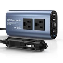 TAGEEBLU 300 W Inverter, Cigarette Lighter Socket, Converts DC 12 V to AC 100