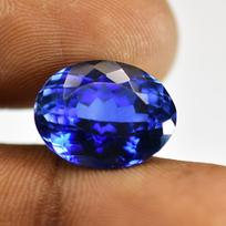 Aukštos kokybės mėlynas tanzanitas natūralus 11,25 ct sertifikuotas ovaliai pjautas laisvas brangakmenis 14.9 mm Approx. mėlyna