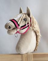 Hobby Horse A3 Reguliuojamas žirgo kamanos, Tamsiai rožinės su juodais kailiais